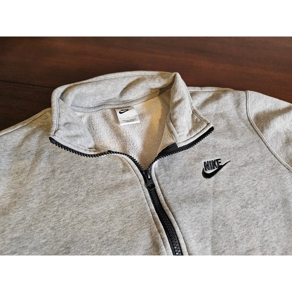 Nike Quarter Zip Pullover Mens Small Gray Fleece Embroidered Logo Sweatshirt